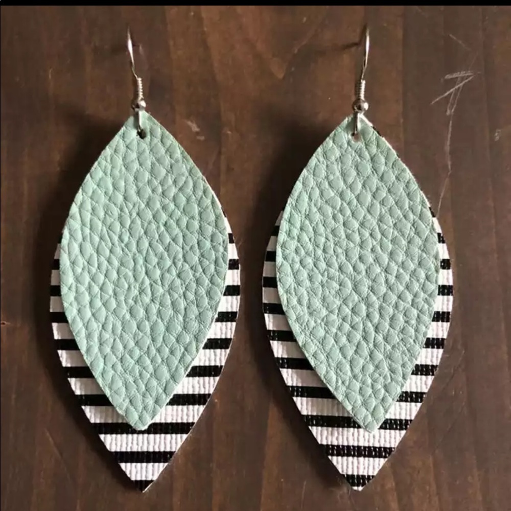 Leather Teardrop Earring
